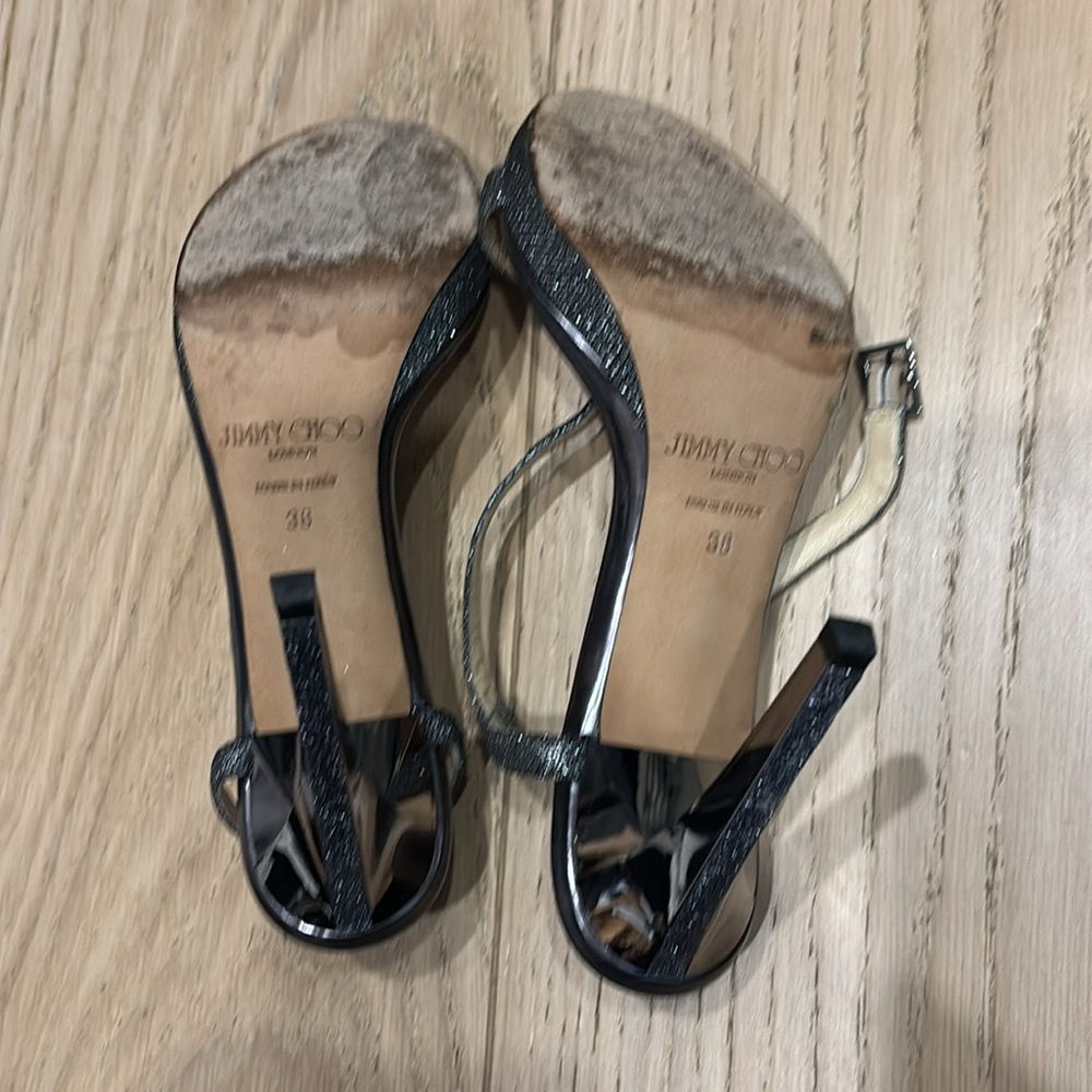 Jimmy Choo Black Stiletto Heels with Ankle Strap - Picture 4 of 4